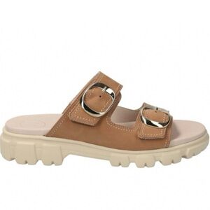 Paul Green Marina Slide Sandal Sisal Royal Nubuck Leather New With Box